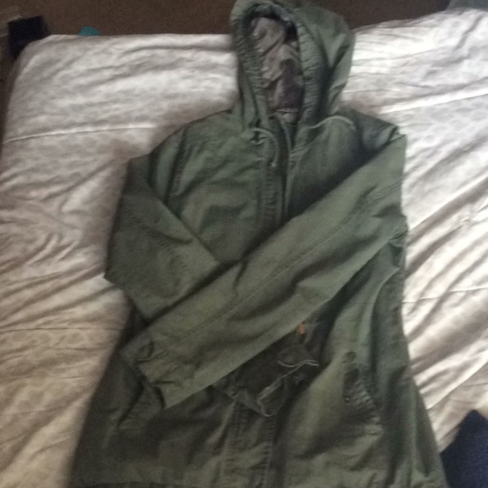 navy green jacket